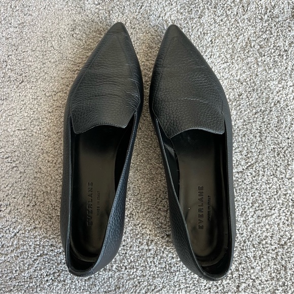 Everlane black leather pointed toe loafers size 8.5 - Picture 7 of 7